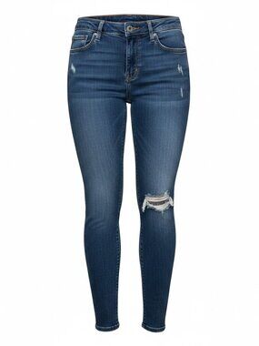 Level 99 Skinny Jeans Size 28 Distressed Stretch Denim Blue Mid Rise